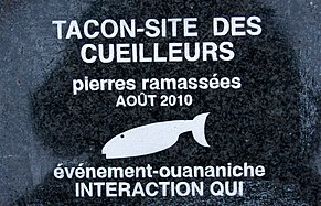Pierre signalitique du Tacon Site des Cueilleurs.