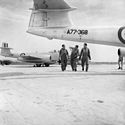 No. 77 Squadron pilots and Meteor aircraft in Korea