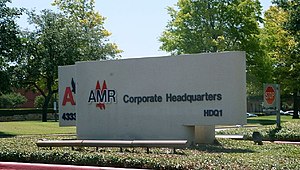English: The sign indicating the headquarters ...