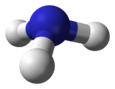 Ball-and-stick model of ammonia