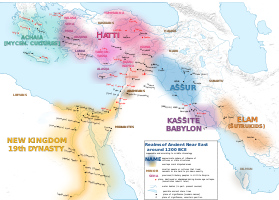 Ekialde Hurbileko mapa politikoa 1200. urte inguruan.