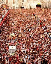 Devotees flock to the Basilica Minore del Santo Nino during the novena Masses. Batobalani sa Gugma.jpg