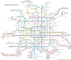 Karta över Pekings tunnelbanenät