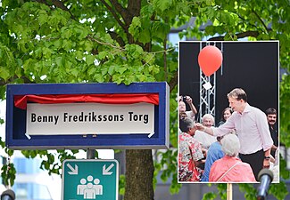 Vid invigningen av Benny Fredrikssons Torg i maj 2019.