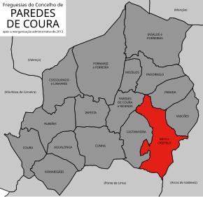 Localização no município de Paredes de Coura
