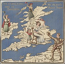 Patriotic pictorial map of the British Isles (c. 1914) Ca. 1914 World War I propaganda, pictorial map of the British Isles.jpg