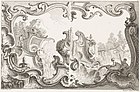 Орнамент с фонтаном. Офорт Г. Юкье по рисунку Ж. де Лажу. 1734