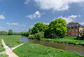 Die Diemel, ein linker Nebenfluss der Weser bei der Stadt Warburg, Kreis Höxter