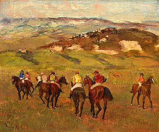 Edgar Degas, Jeźdźcy na koniach przed Distant Hills, 1884