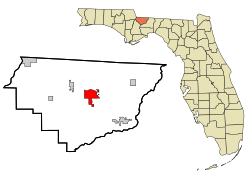 Location in Gadsden County and the state of فلوریدا