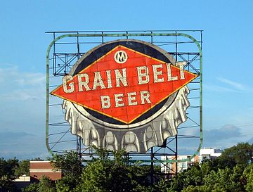 The landmark Grain Belt beer sign