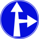 Go straight or turn right