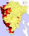 Italianos en Istria en 1910