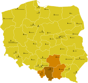 Karte der Kirchenprovinz Krakau