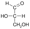 L-Glyceraldehyde 2D Fischer.svg