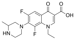 Estrutura química de Lomefloxacino