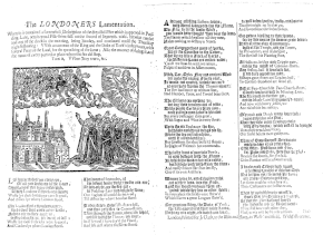 The LONDONERS Lamentation, a broadside ballad published in 1666 giving an account of the fire, and of the limits of its destruction. Londoners-Lamentation.gif