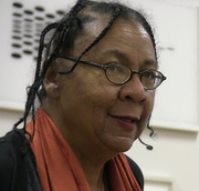 Feminist, author and social activist bell hooks (1952-2021) Lozu mont oct8 bellhooooooooks.png