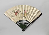 Painted folding fan; by Yamamoto Baiitsu; 1832; ink and color on paper; Image:17 × 47.5 cm; Metropolitan Museum of Art (New York City)