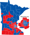 Seats won by party in the 2008 Minnesota House of Representatives election