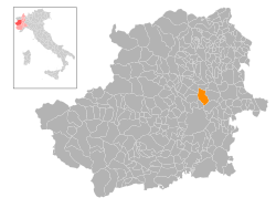 Locatie van Leinì in Turijn (TO)