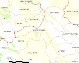 Mapa obce Sainte-Suzanne