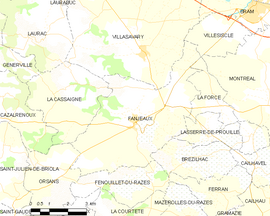 Mapa obce Fanjeaux