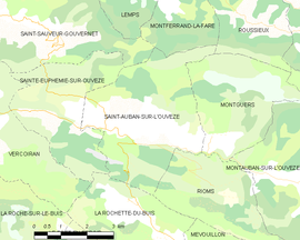 Mapa obce Saint-Auban-sur-l’Ouvèze