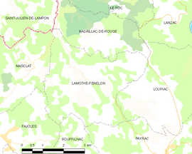 Mapa obce Lamothe-Fénelon