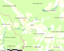 Mapa obce Arbot