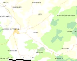 Mapa obce Cheppy
