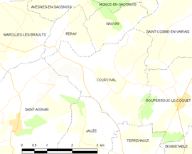 Mapa obce Courcival