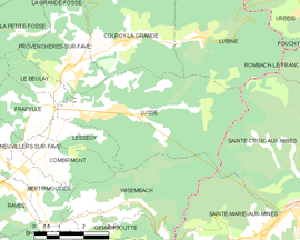 Mapa obce Lusse