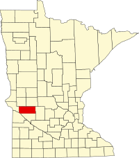 スウィフト郡の位置を示したミネソタ州の地図