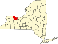 Mapo de Novjorkio kun kantono Monroe emfazita