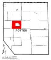 Map of Potter County, Pennsylvania highlighting Eulalia Township