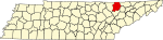Ŝtata mapo elstarigante Campbell County