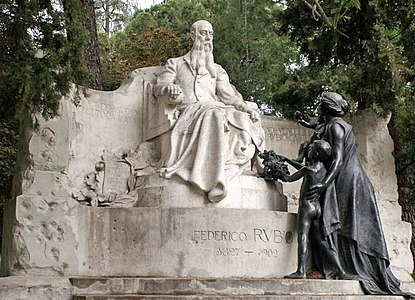 Monumento a Federico Rubio (1906), parque del Oeste, Madrid.[11]​