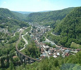 La cluse de Morez vue depuis le viaduc des Crottes