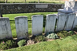 Soldats britanniques tombés les 21, 22 et 23 août 1918.