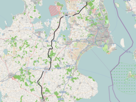 Spoorlijn Næstved - Hillerød op de kaart