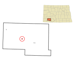 Location of Bentley, North Dakota