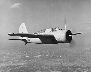 飛行するSBN-1 1522号機 (VT-8雷撃飛行隊所属、1942年2月12日)