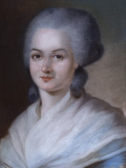 Olympe de Gouges, Girondist author of the Declaration of the Rights of Woman and of the Female Citizen, executed in November 1793 Olympe de Gouges.png