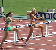 The formal conception focuses on procedural fairness during the competition: are the hurdles the same height? (photo: athletes Ulrike Urbansky and Michelle Carey in Osaka) Osaka07 D3M Ulrike Urbansky.jpg