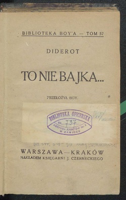 Okładka lub karta tytułowa