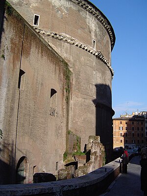 Lämningar efter Porticus Argonautarum vid Pantheon.