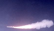 First launch of the Pegasus rocket, from a NASA-owned B-52. Pegasus Air Launch.jpg