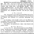 On October 10, 1900, the newspaper "Pester Lloyd", published in retelling form excerpts from the statutes of the BMARC.