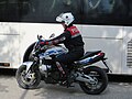 Policia Rrugore. Motocicleta actual de seguridad vial.